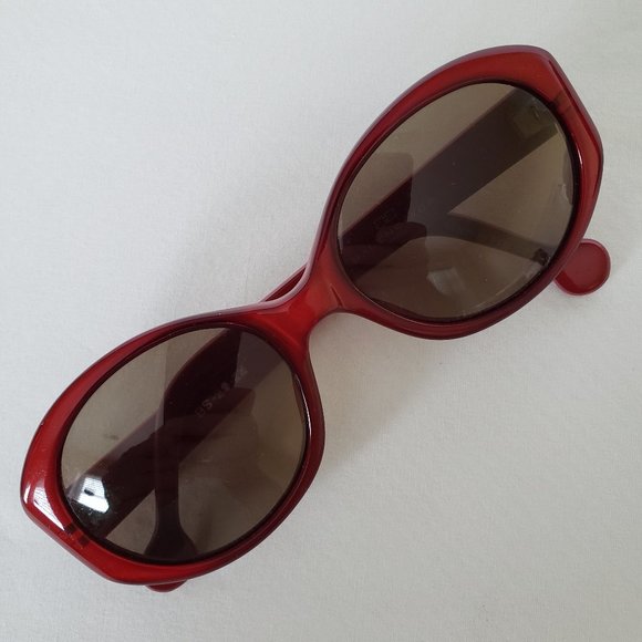 Authentic Vintage 1980s-1990s BALENCIAGA Sunglasses-Handmade In France-Red - Picture 1 of 10